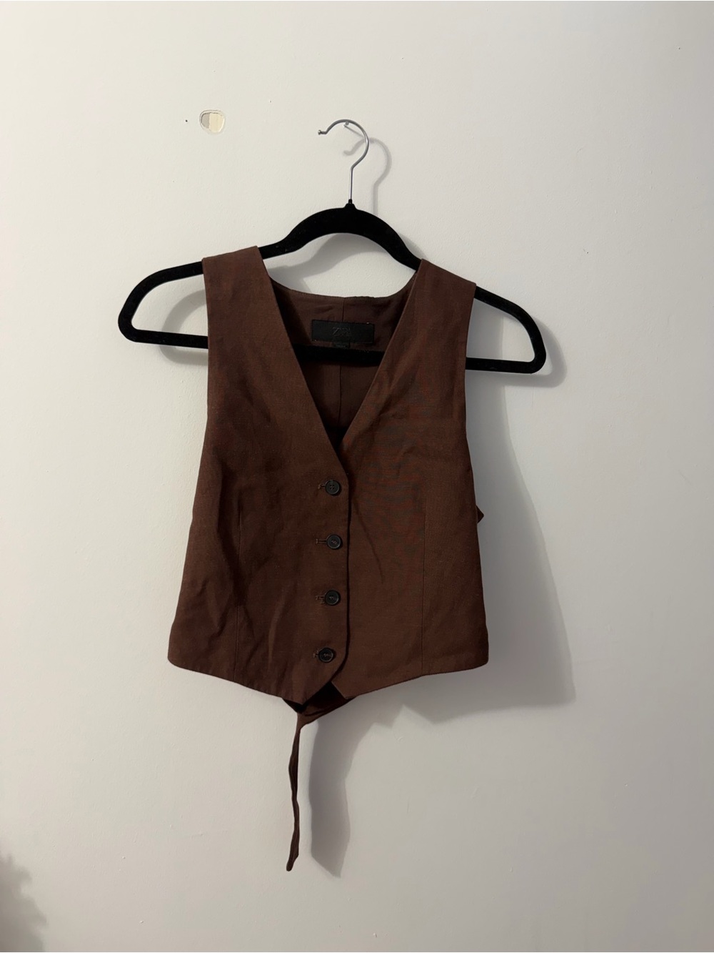 Zara Women's Brown Buttoned Vest